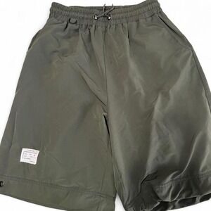Rush Soul olive nylon tech shorts